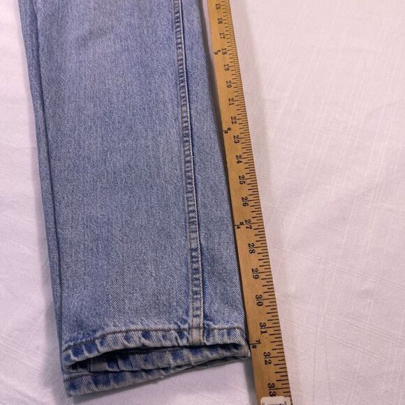 Vintage Levi’s Blue 521 Tapered Leg Tapered Fit High Rise Mom Jeans Size 14 Long - Picture 7 of 11